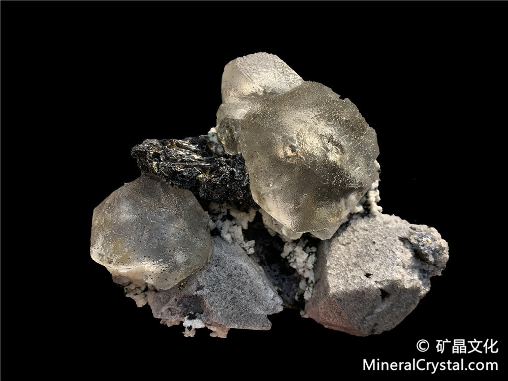 fluorite, scheelite, arsenopyrite,calcite