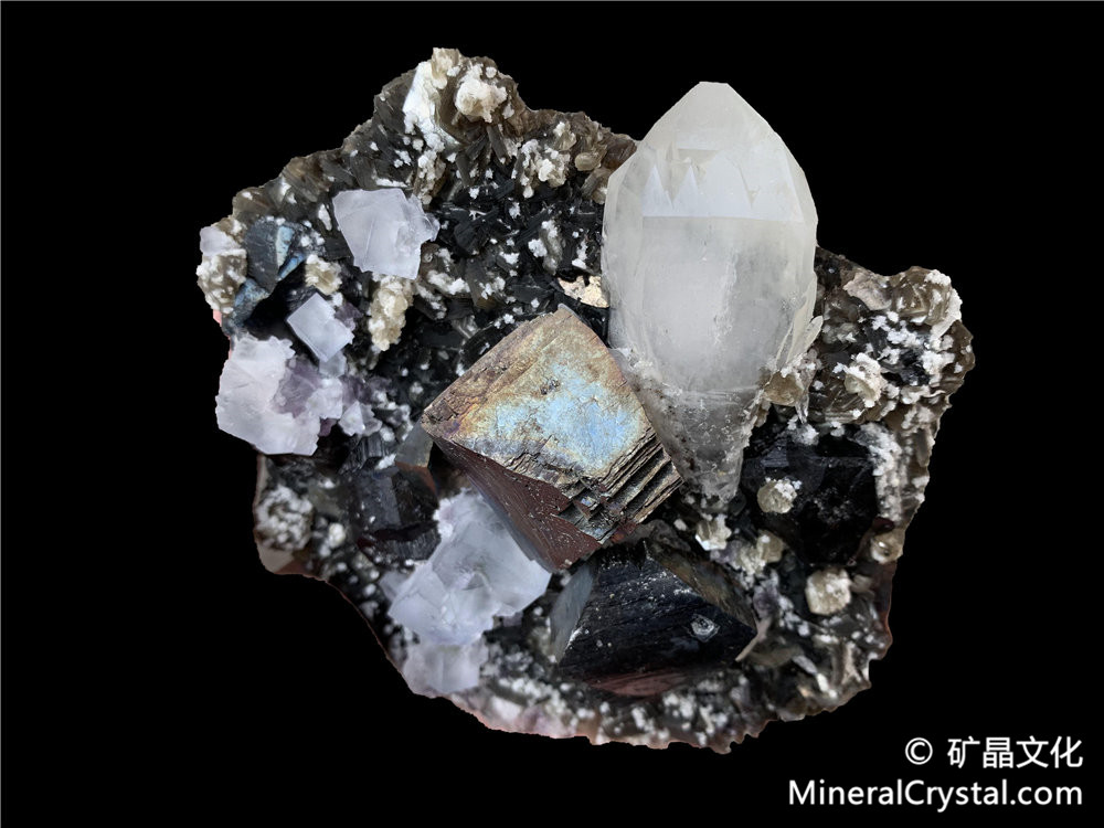 mica, arsenopyrite, fluorite, quartz, ferberite
