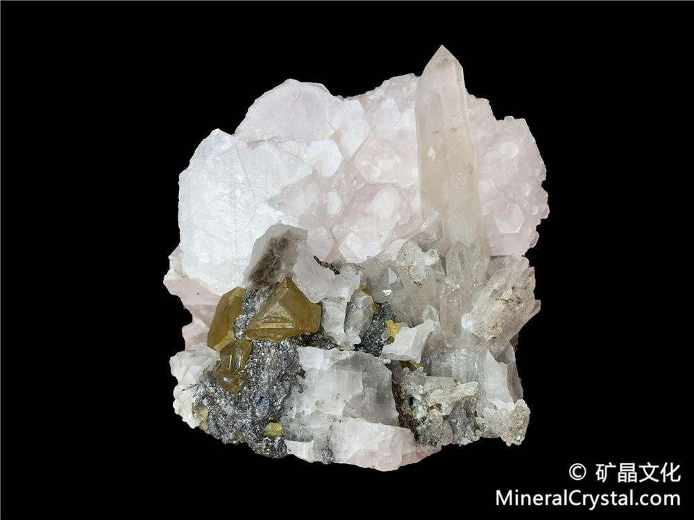 sphalerite, lollingite, calcite, quartz