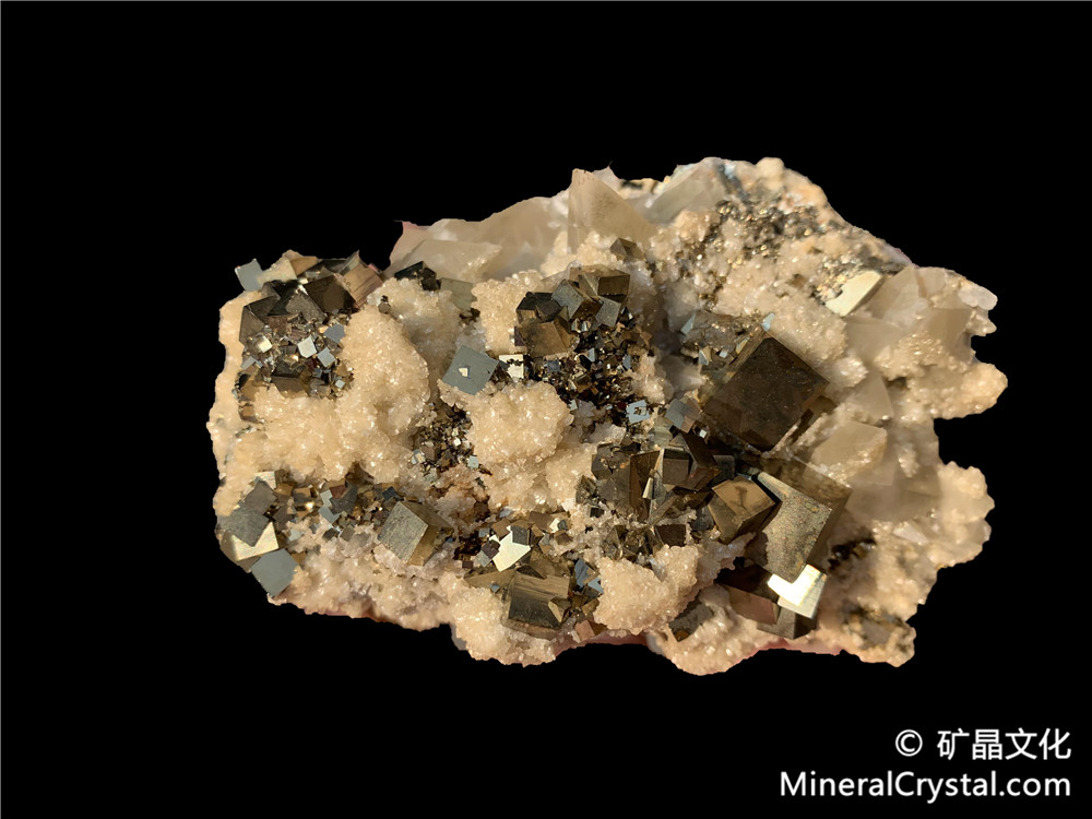 pyrite, calcite