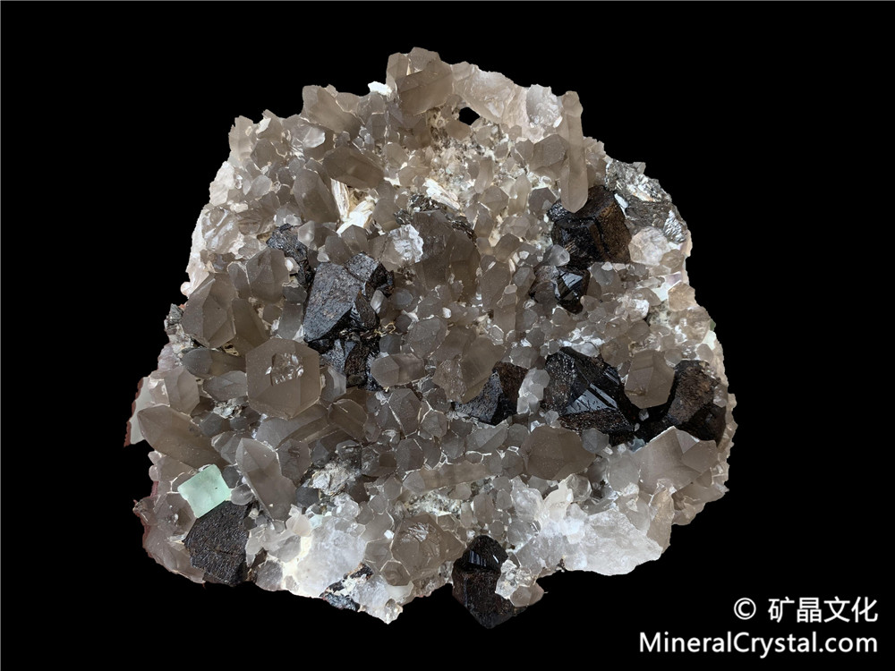 quartz, cassiterite, arsenopyrite, fluorite