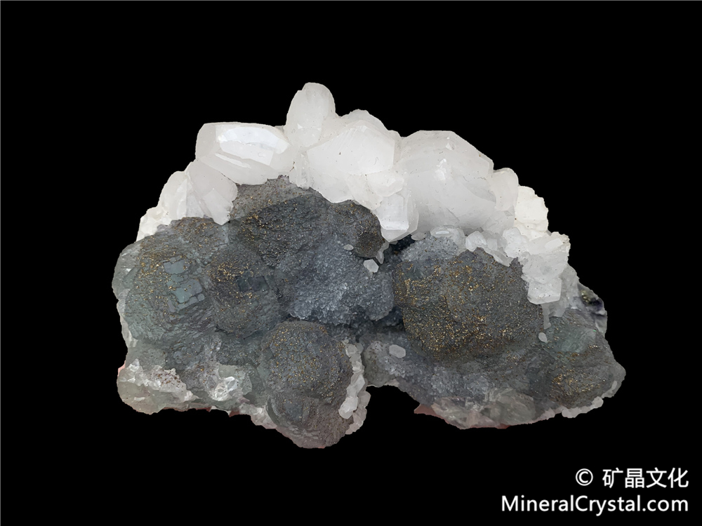 fluorite, calcite, pyrite