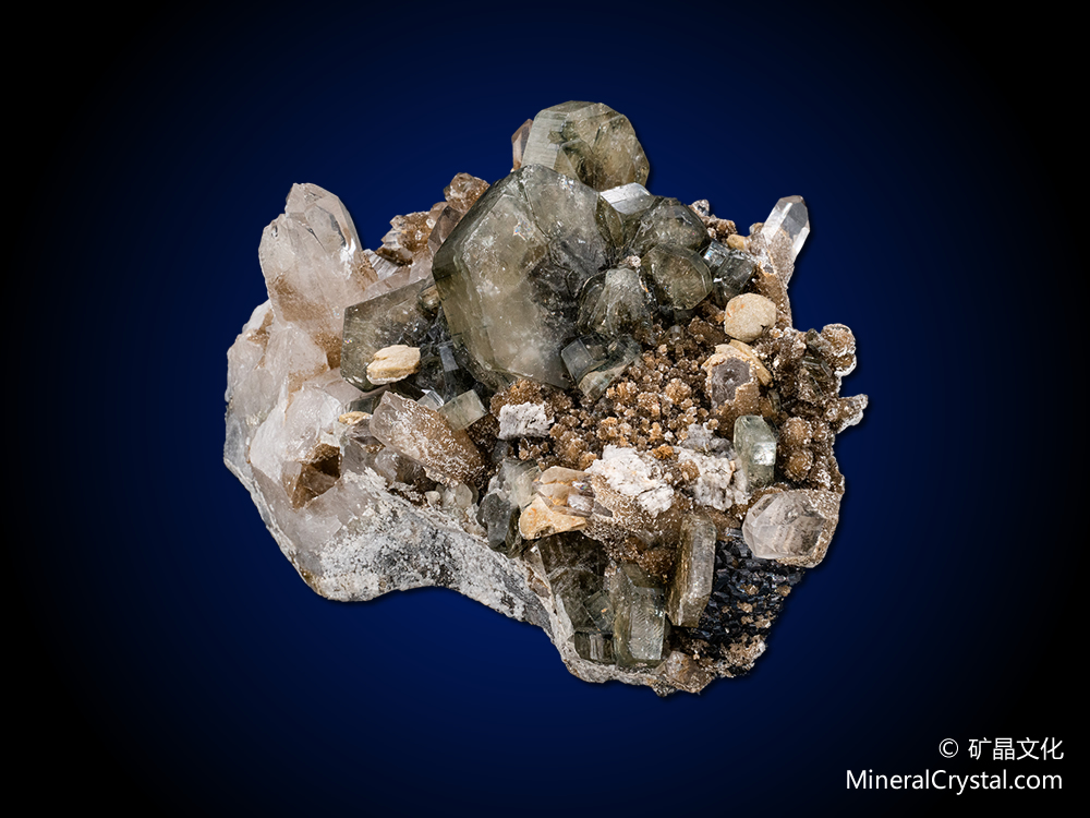 apatite, siderite, quartz